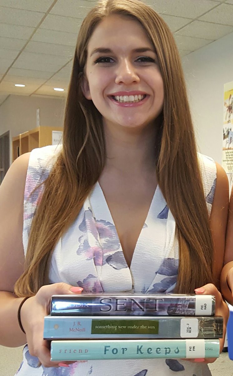 NHSHSLibrary's tweet image. #BooksSpinePoetry. #NationalPoetryMonth "Sent something under the sun for keeps"