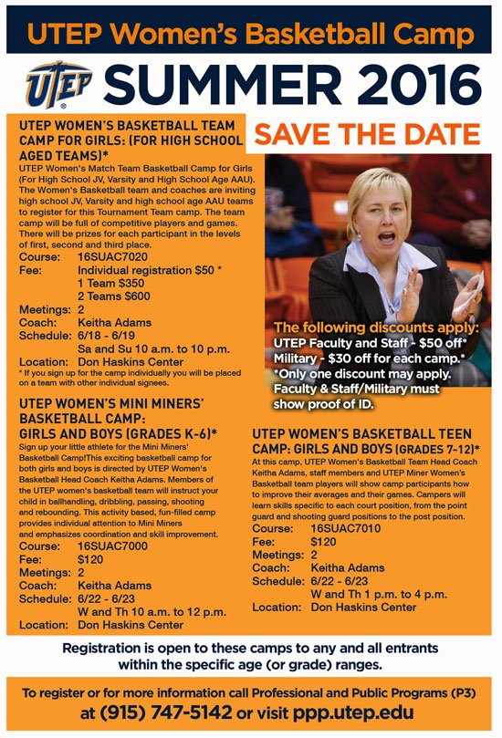 coachkelliwb's tweet image. Don't miss out on UTEP Women's basketball summer camps this June!!! #campinfo #comegetbetter #BeAMiner