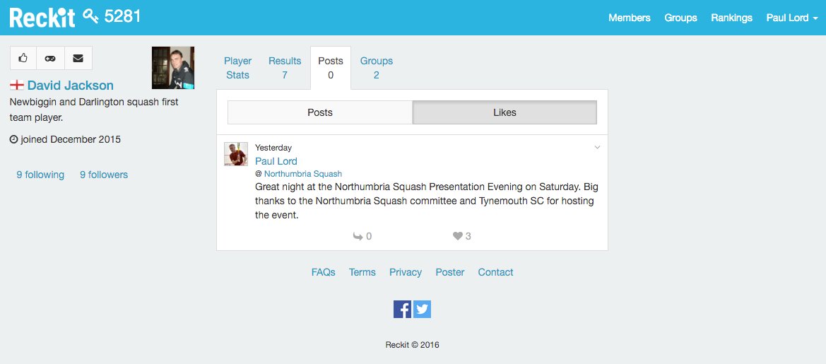 reckify_com's tweet photo. Can now see the posts you and other members have liked. #reckitcompete #socialnetworks #squash #compete https://t.co/qT80y1iq1j