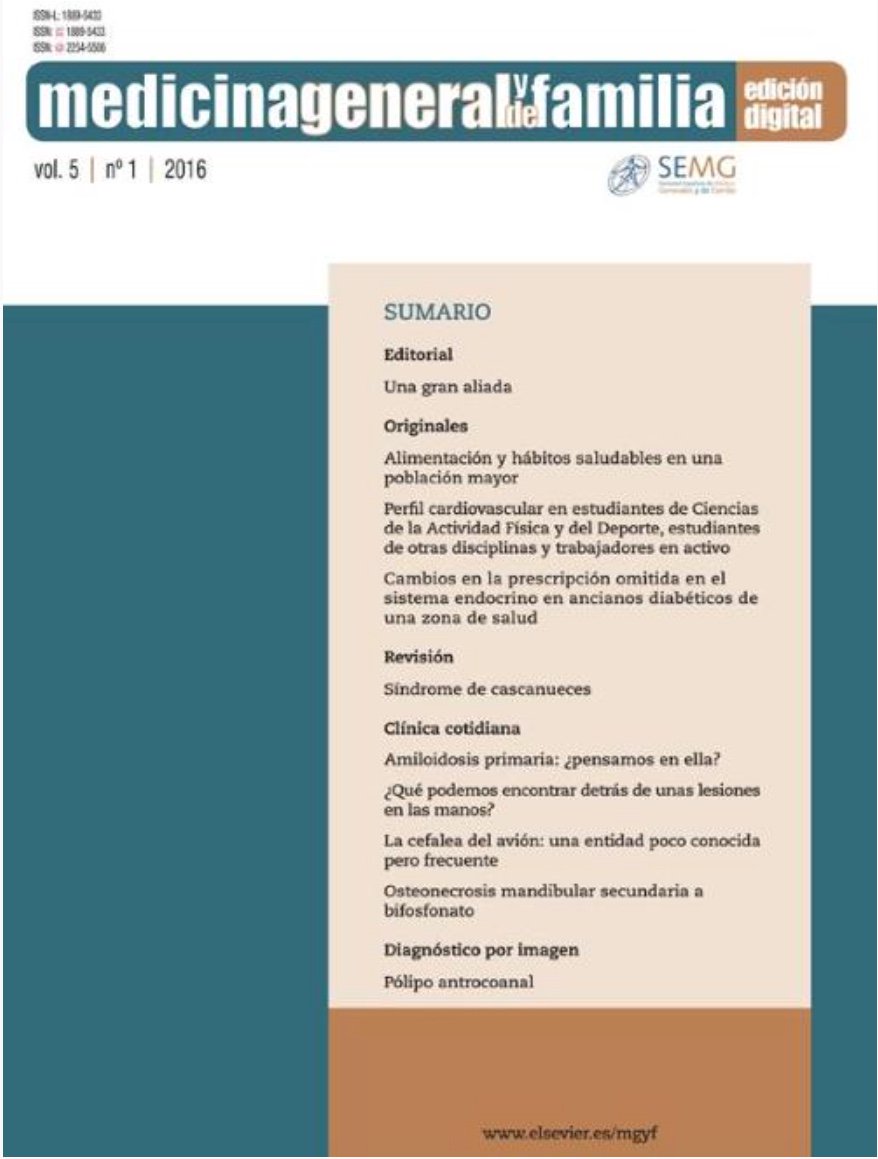 Nuevo número de la revista <a href="/SEMG_ES/">SEMG 🩺 #OrgullososDeEstarALaCabecera👩‍⚕️👨‍⚕️</a>  Medicina General y de Familia