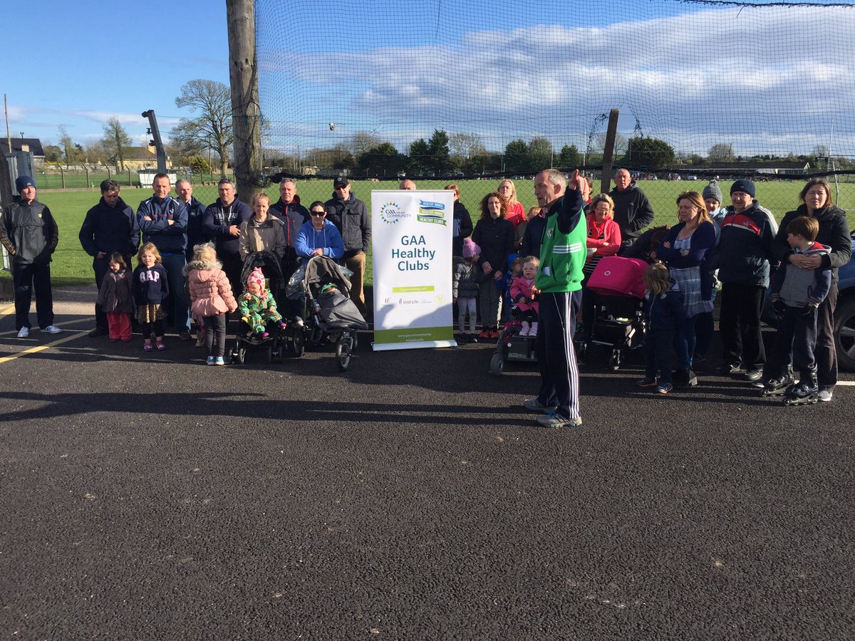 KilleaghGAA's tweet photo. Our first 'Walk & Talk' group getting ready to set off this evening. #gaahealth #healthyclubproject @OfficialCorkGAA https://t.co/9RD8tyDG3i