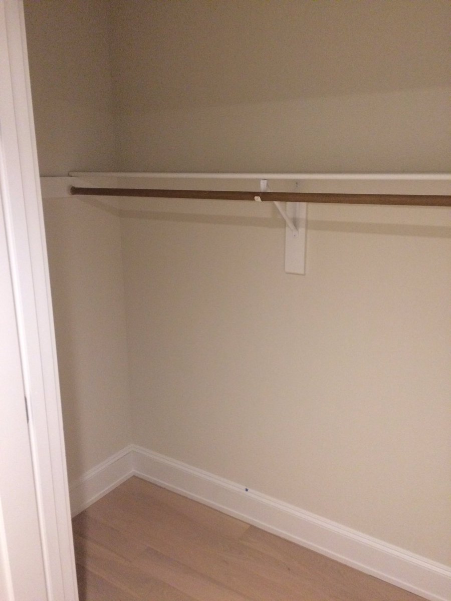 CalClosetsTrade's tweet photo. Million Dollar condo with a 2 dollar closet....how do we fix this 🤔. Stay tuned, new installs go in tomorrow! https://t.co/i6VELZUj4a