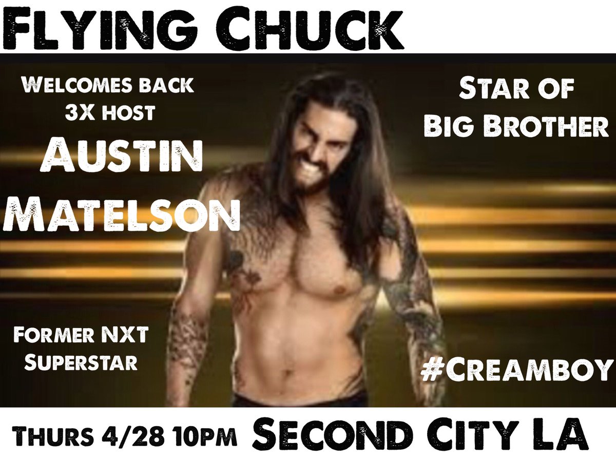 BGun874's tweet photo. This Thurs 10pm @SecondCityLA. Flying Chuck welcomes back @JudasDraven!! The originator of the #Creamboy himself! https://t.co/gwsySZrGk0