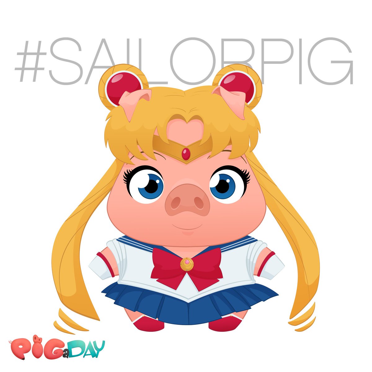 pigaday's tweet photo. I am #SailorPig, champion of justice! 
 #sailormoon #pigaday #anime #manga #characterdesign https://t.co/JCQ6eu52eL