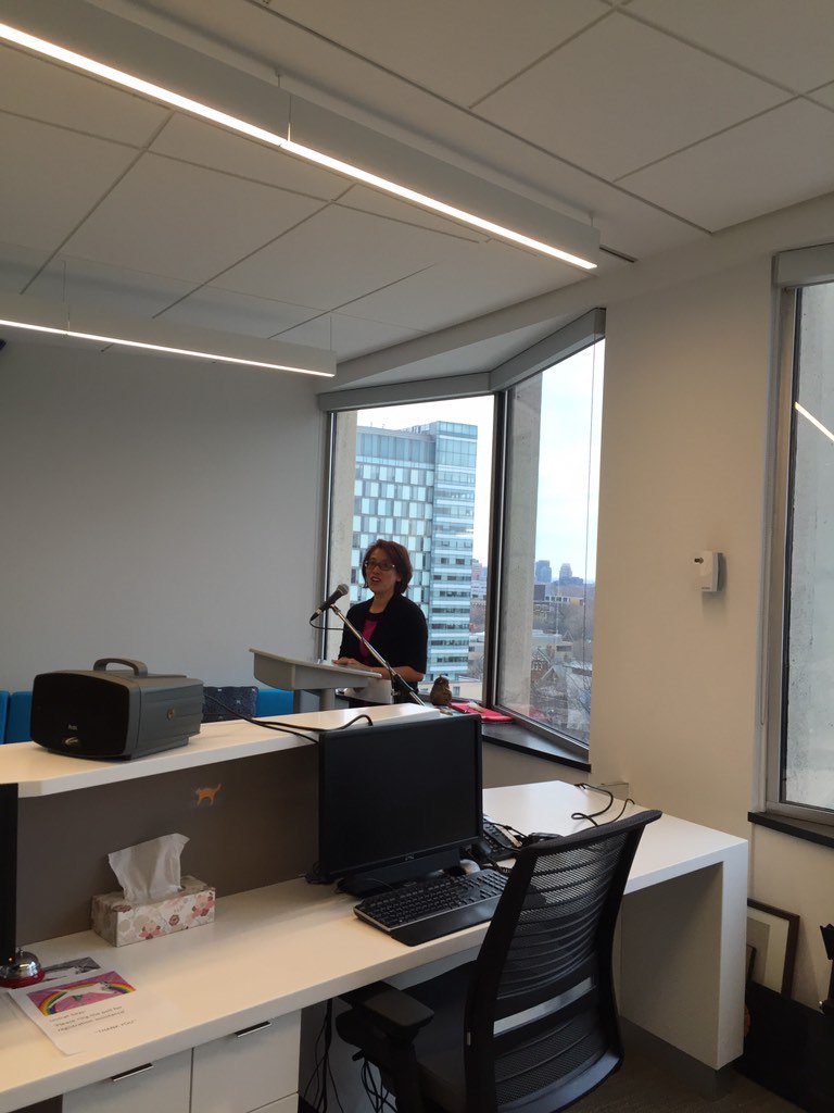 OISEUofT's tweet photo. New #RO office at #OISE incorporates light, technology and new integrated design says CAO Helen Huang https://t.co/zLYygAdn6U