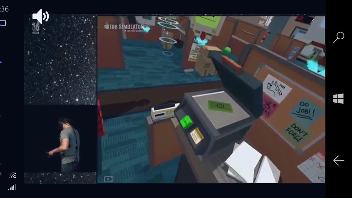 Bimon's tweet photo. I lost my #VRginity today to #HTCVive at #rbtv. https://t.co/fJLVd4C9UX