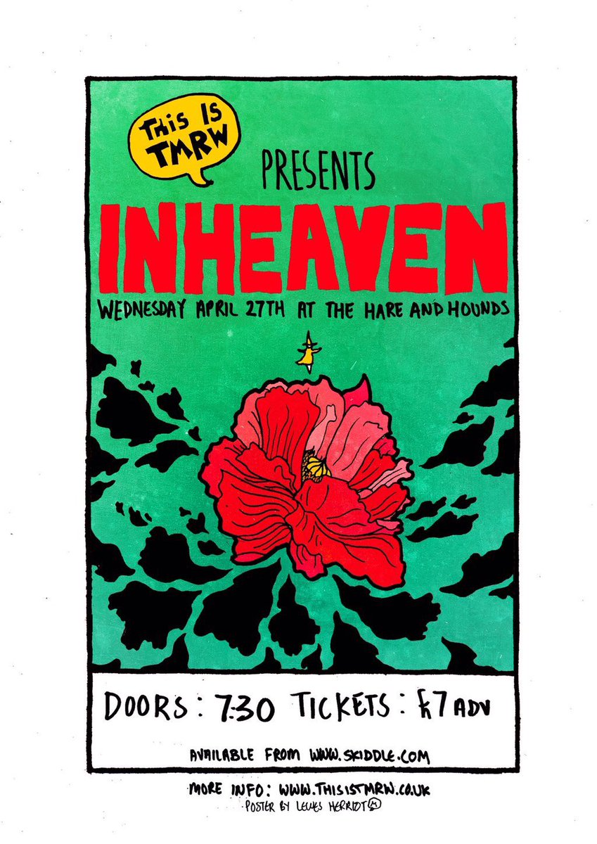 TOMORROW we're supporting <a href="/inheaven/">INHEAVEN</a> at the Hare &amp; Hounds in King's Heath with @afterblooom. Msg for £5 cheaplist.