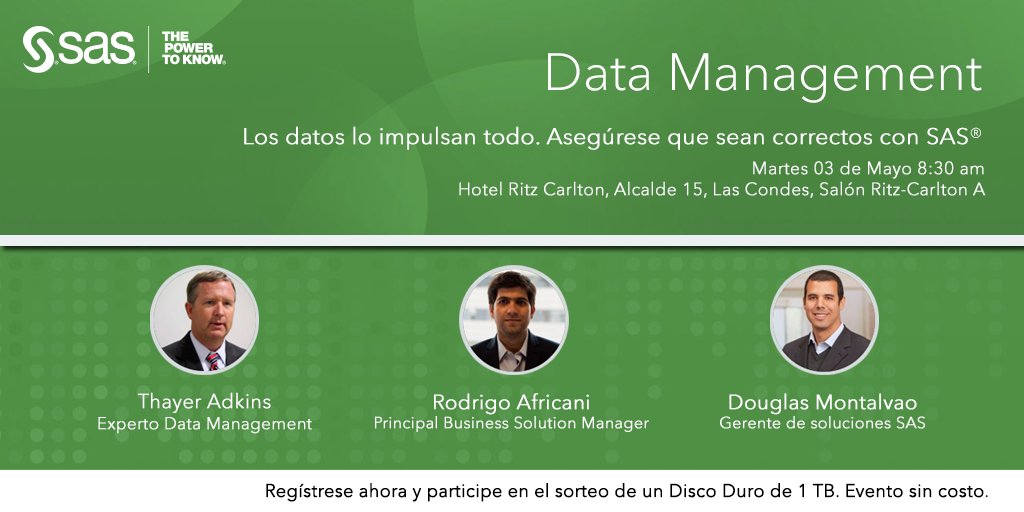 sas_chile's tweet image. ¡Participa! El 3 de mayo en @RCSANTIAGOCHILE Los datos lo impulsan todo #SASDataManagement ow.ly/4n5aTP
