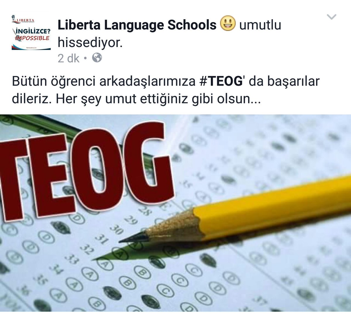#TEOG da bütün öğrencilerimize başarılar dileriz...