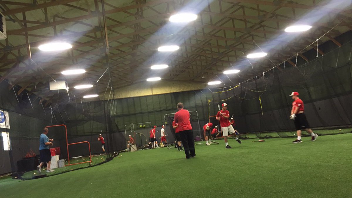 Practice in the facility today for varsity. ⚾️