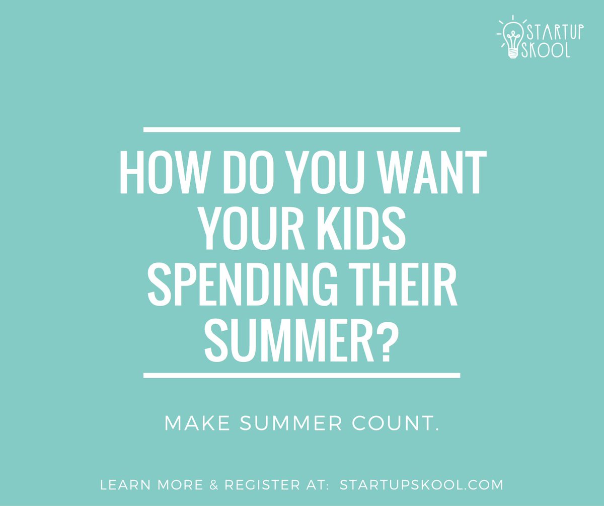 Still looking for a #summercamp? Check out startupskool.com to find out how we can help your child get ahead!