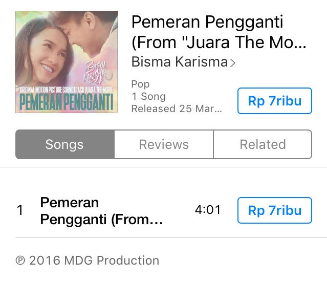 Hey, lagu #PemeranPengganti by: <a href="/bismakarisma/">BISMA KARISMA</a> udh bisa di beli dgn cara mendownload di itunes store.