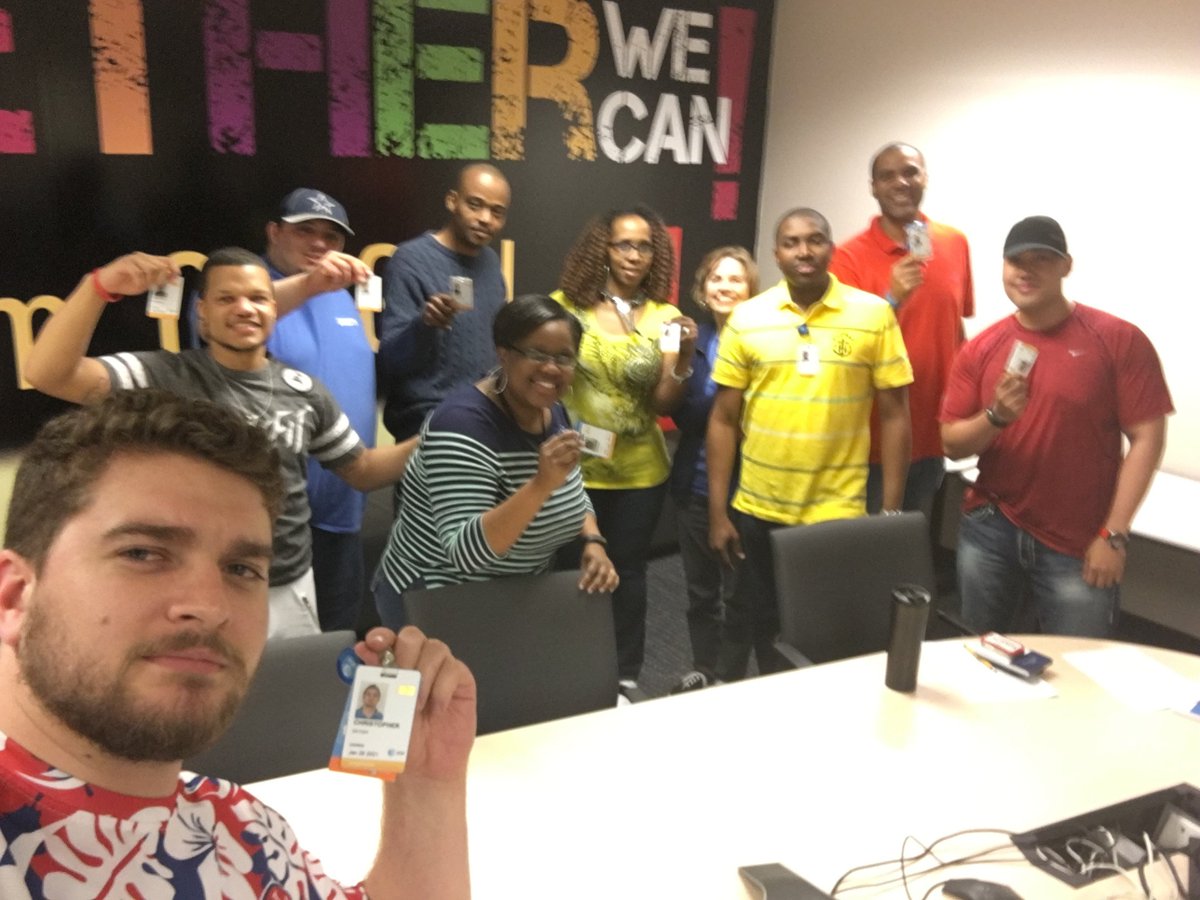 ATTGetMoney's tweet photo. Team Matthews owning these badges! Living Our Promise to the fullest @Teamcandotx #LifeAtATT #promise2serve https://t.co/N9dmPPjoV4