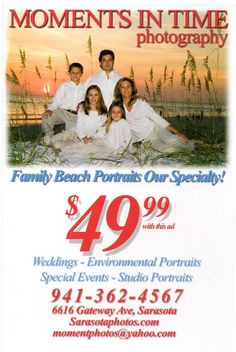 Current promotion: $49 Family Portrait sessions! #siestakeyphotographer #sarasotaphotographer #floridaphotographer