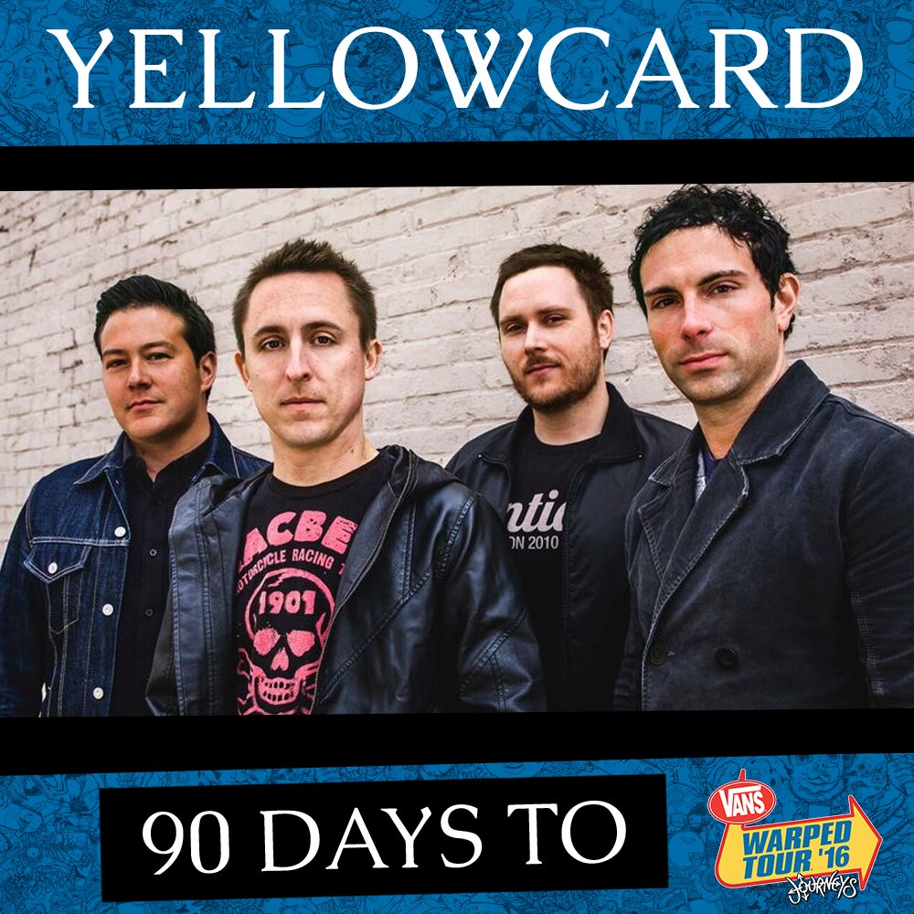 VansWarpedTour's tweet image. Today's #90DaysToWarped feature band is @Yellowcard! Catch them all summer long on the @journeys left foot stage!