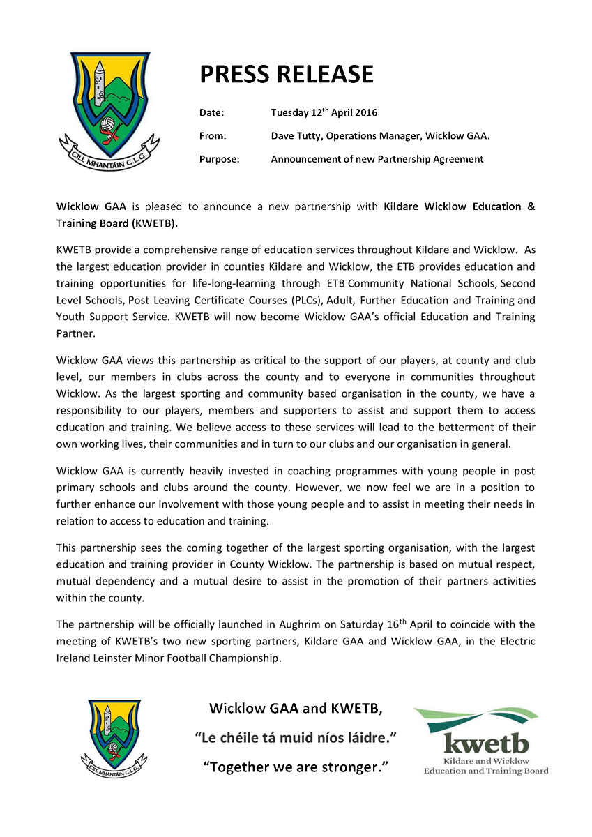 Official Wicklow GAA tweet media