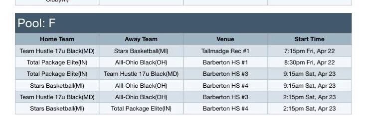 allohioblack17's tweet photo. #KJSSC @allohioblack17 
Full Pool Play Schedule #NCAALivePeriod https://t.co/t9NAn8Q3Nk