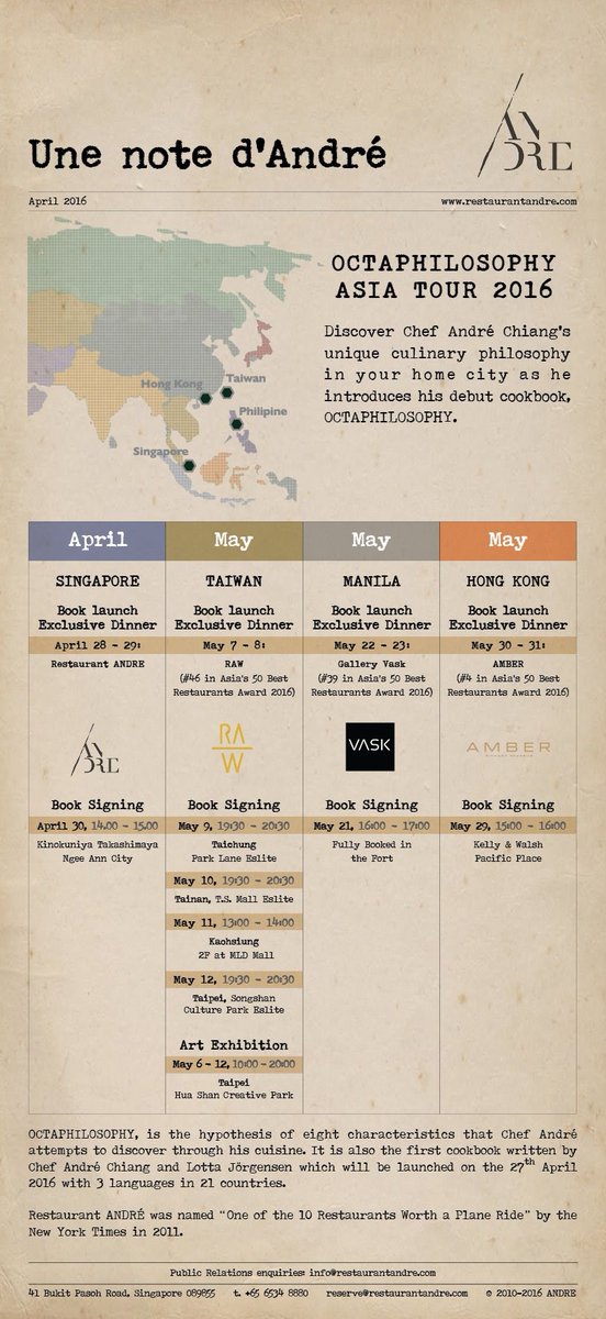 Restaurantandre's tweet photo. @ChefAndreChiang #Octaphilosophy Asia Tour is coming soon! Preorder your copy: https://t.co/oRtc8aLeaS https://t.co/3wYH8gpYeI