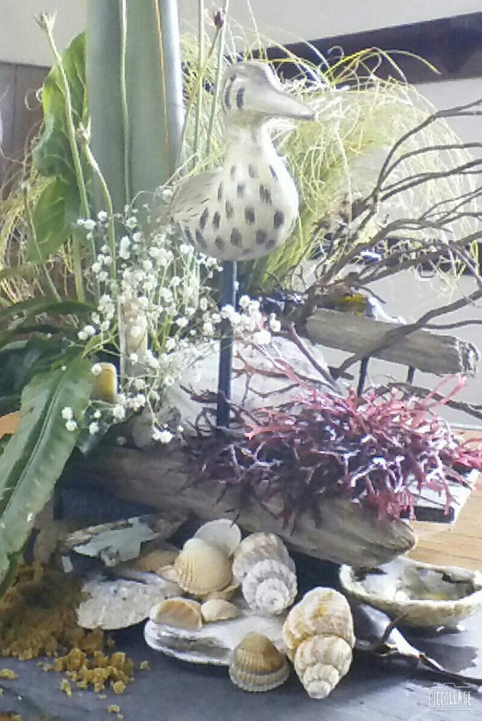 @RudgwickHub flower group today title "beachcombing" thanks <a href="/LoveLittlehampt/">Love Littlehampton</a> West Beach for accessories! #shells