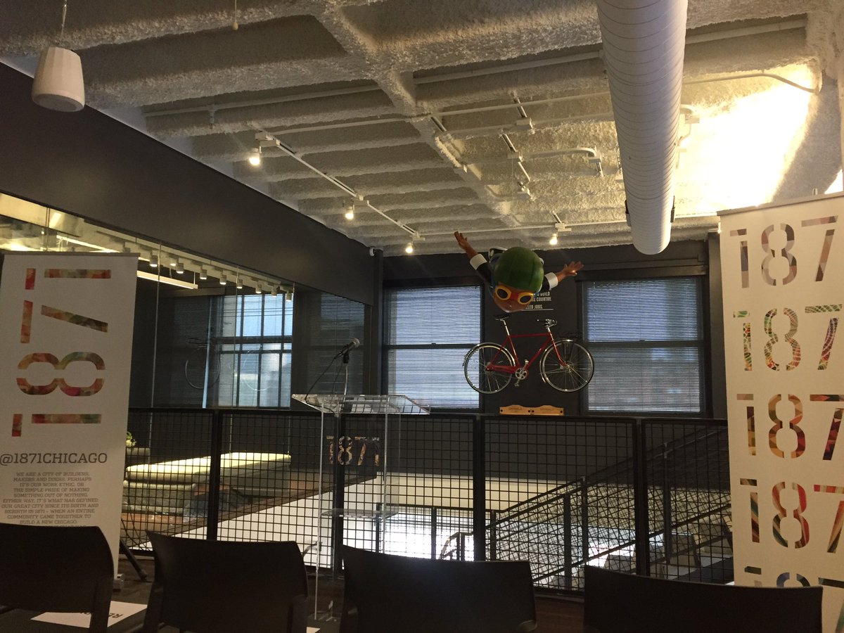 Mattersight's tweet photo. Waiting for #CHI Mayor, Rahm Emanuel, to make an exciting technology jobs announcement @1871!! #Mattersight #tech https://t.co/eYLEBFjKdZ