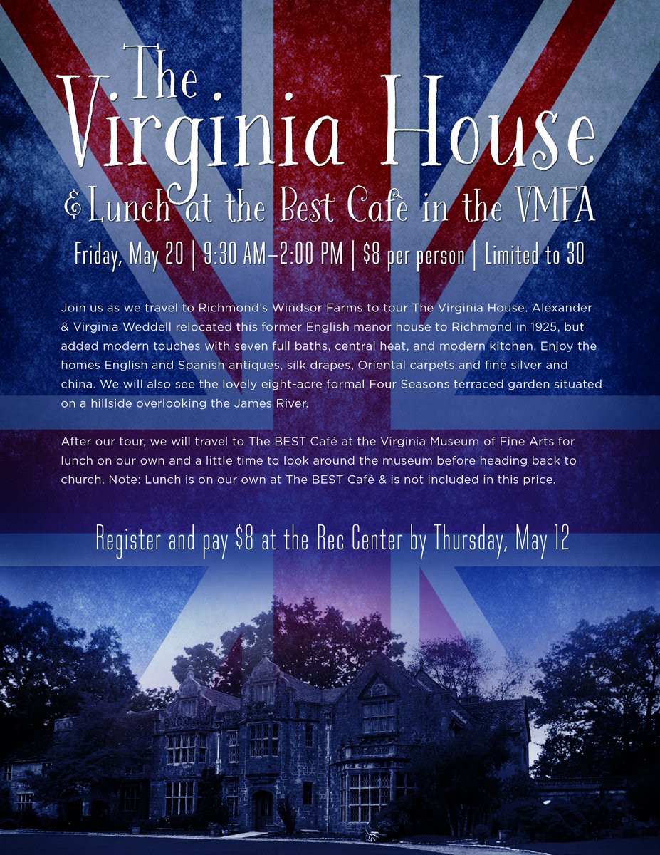 coolspringrec's tweet photo. Sign up today for CS Travelers trip on May 20 to The VA House & lunch @ The Best Cafe #linklearnlive https://t.co/y66N9XaIuY