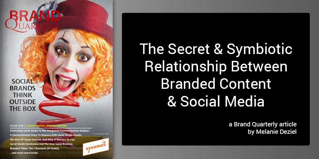 The Secret And Symbiotic Relationship Between #BrandedContent And #SocialMedia - bit.ly/BQ20-62 by <a href="/mdeziel/">Melanie Deziel ♥️🖤🤍💚</a>