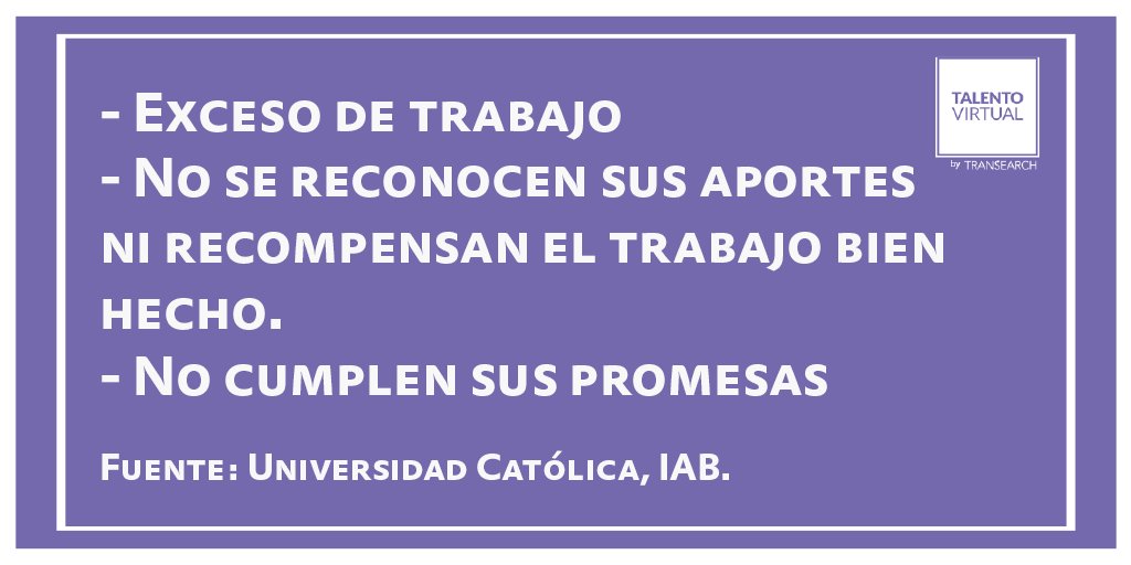 talento_virtual's tweet photo. 3 razones por las que buenos empleados deciden renunciar a sus trabajos. ¡Atentos a las señales!
#TalentoVirtual https://t.co/womFZtkiAz