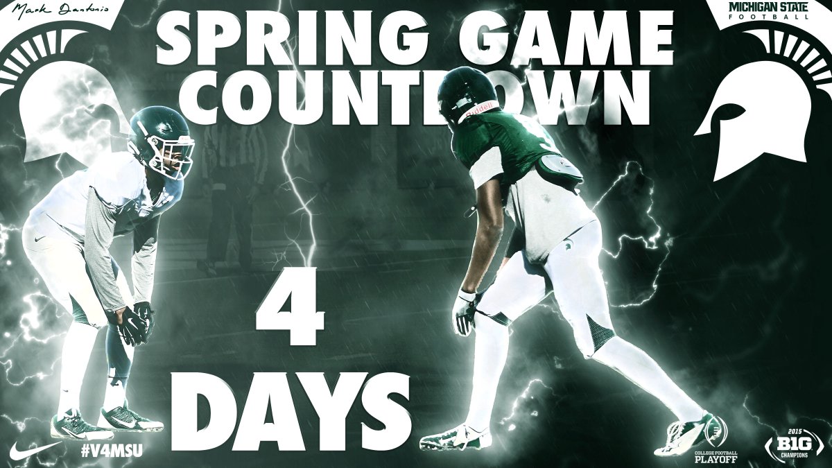 MSU_FBRecruits's tweet photo. #SpartanSpring16 Coming Soon. Game day is 4 days away!! https://t.co/Os8bUX9tXl