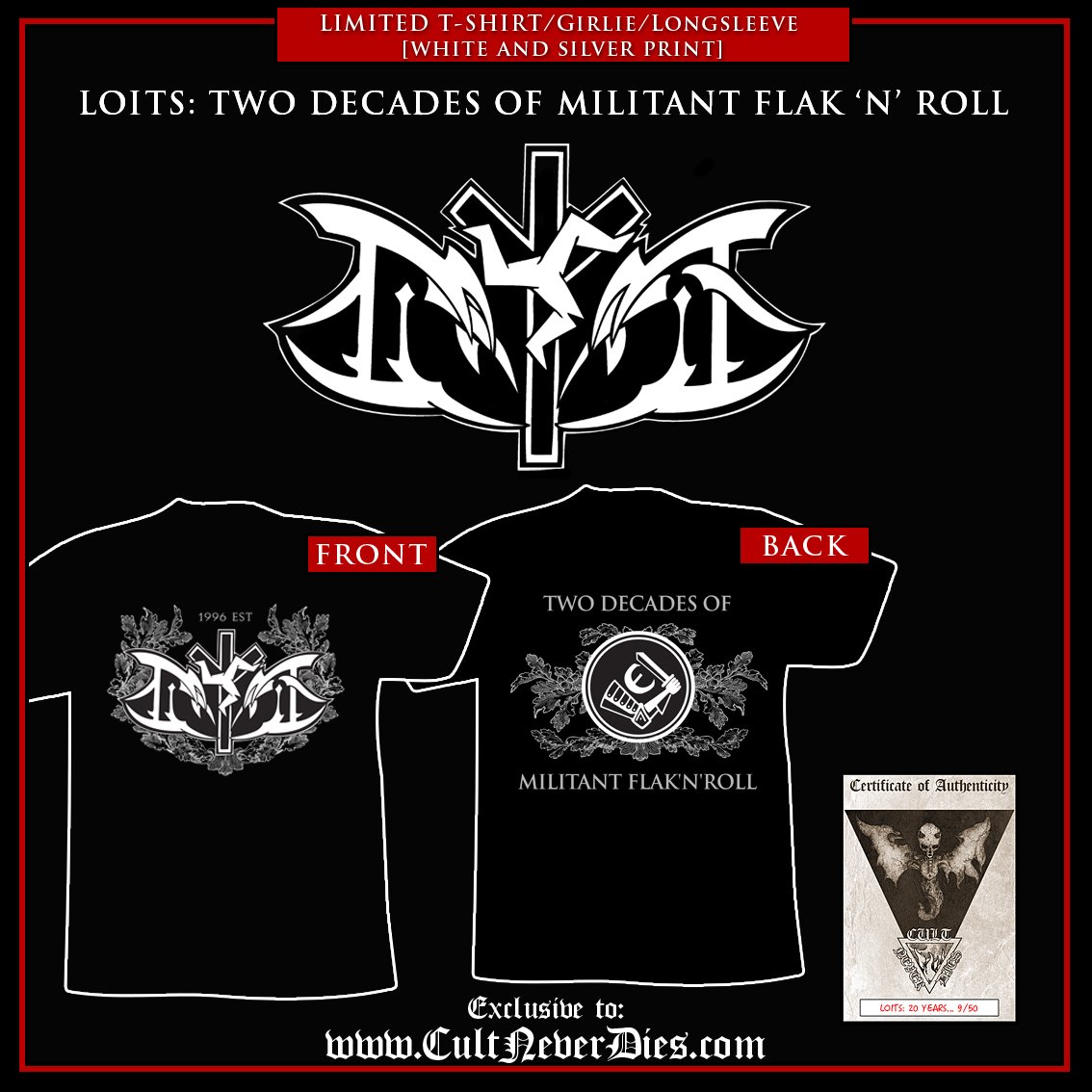 CultNeverDies's tweet photo. LOITS: Limited exclusive official shirt/girlie/longsleeve.
Order at https://t.co/n0YedcbxOh #blackmetal #loits https://t.co/uOffSid0BR
