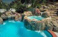 How amazing does this look? A pool and a hot tub in the same area! #relaxing #spa #pool