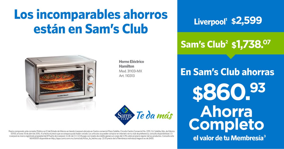 Sam's Club México auf Twitter: „Más ahorros sólo con tu membresía Sam's Club.  Ven y compruébalo. Consulta el acta aquí: https://t.co/nc38CNvqGV  https://t.co/fbPfFa42zT“ / Twitter