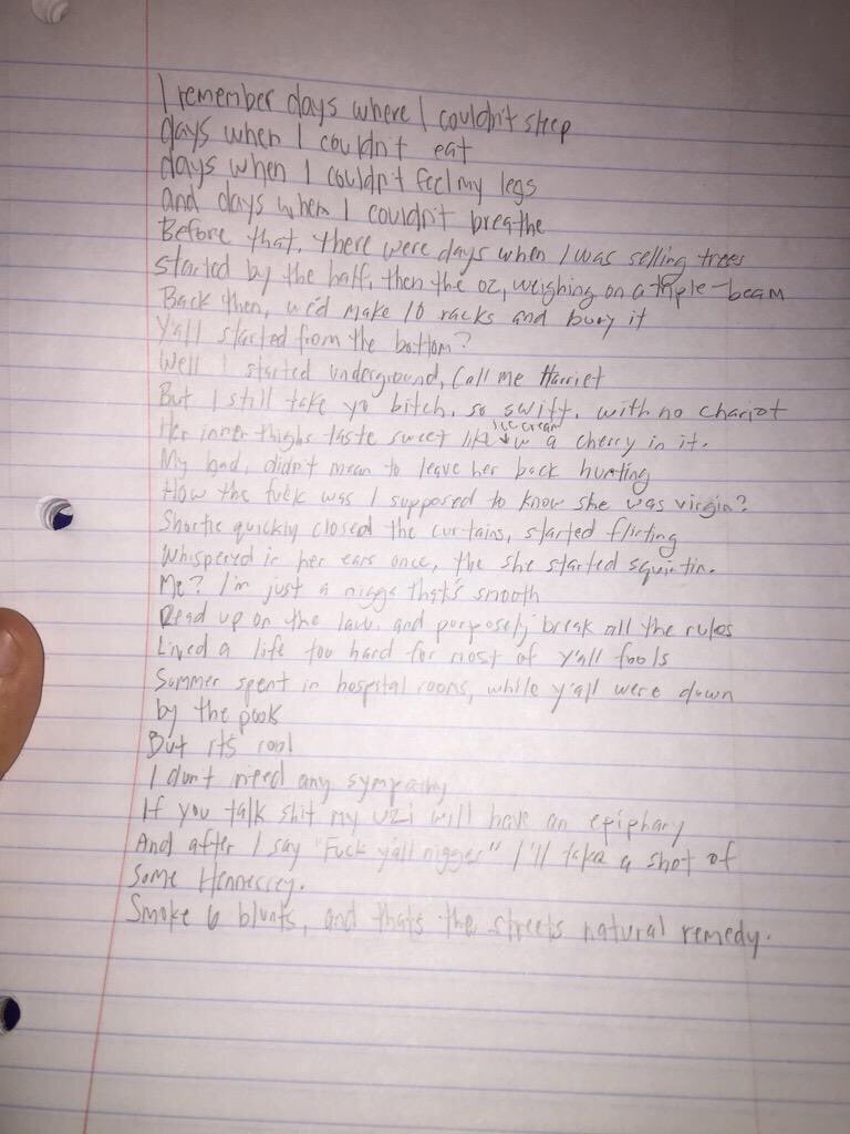 Ayoo_iTzQuise's tweet photo. Still got DMAC lyrics still to the song we were supposed to do. #RIPDMAC #LongLiveDmac https://t.co/shuRiCmpnk