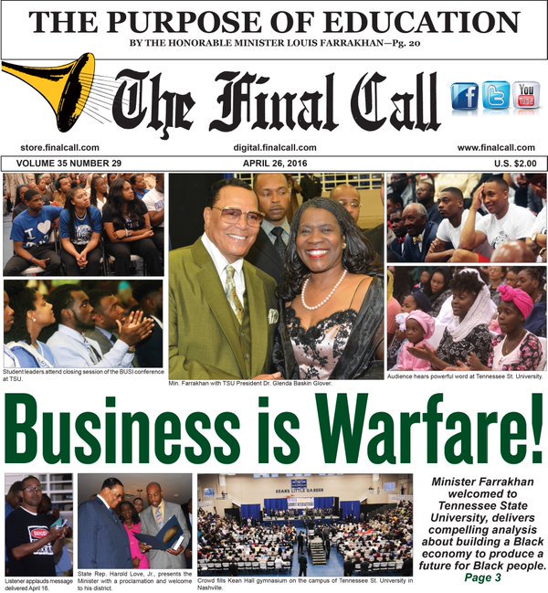 MuslimArmy19's tweet photo. Get the latest edition of @TheFinalCall
Subscribe and download at https://t.co/HairafSiLy #FarrakhanTSU #BUSI16 https://t.co/kmXafiUviv