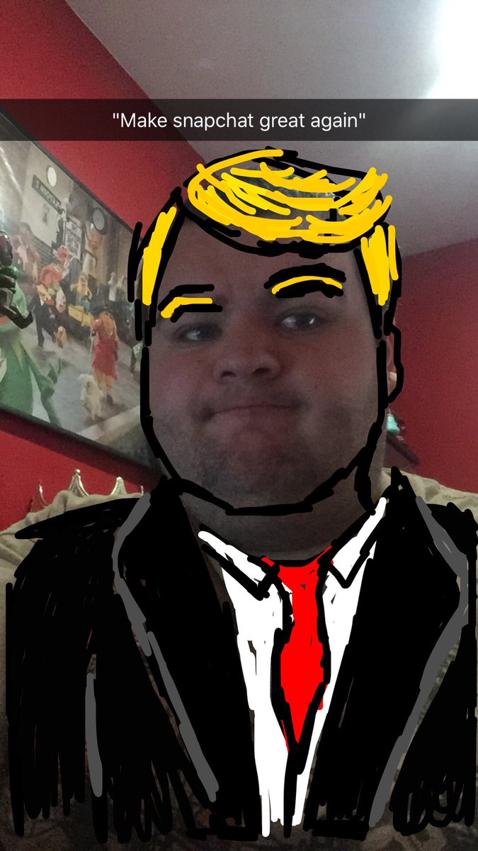 wastedhobo's tweet photo. Making @Snapchat great again #Billy2016 @realDonaldTrump https://t.co/SxKd35SIGU