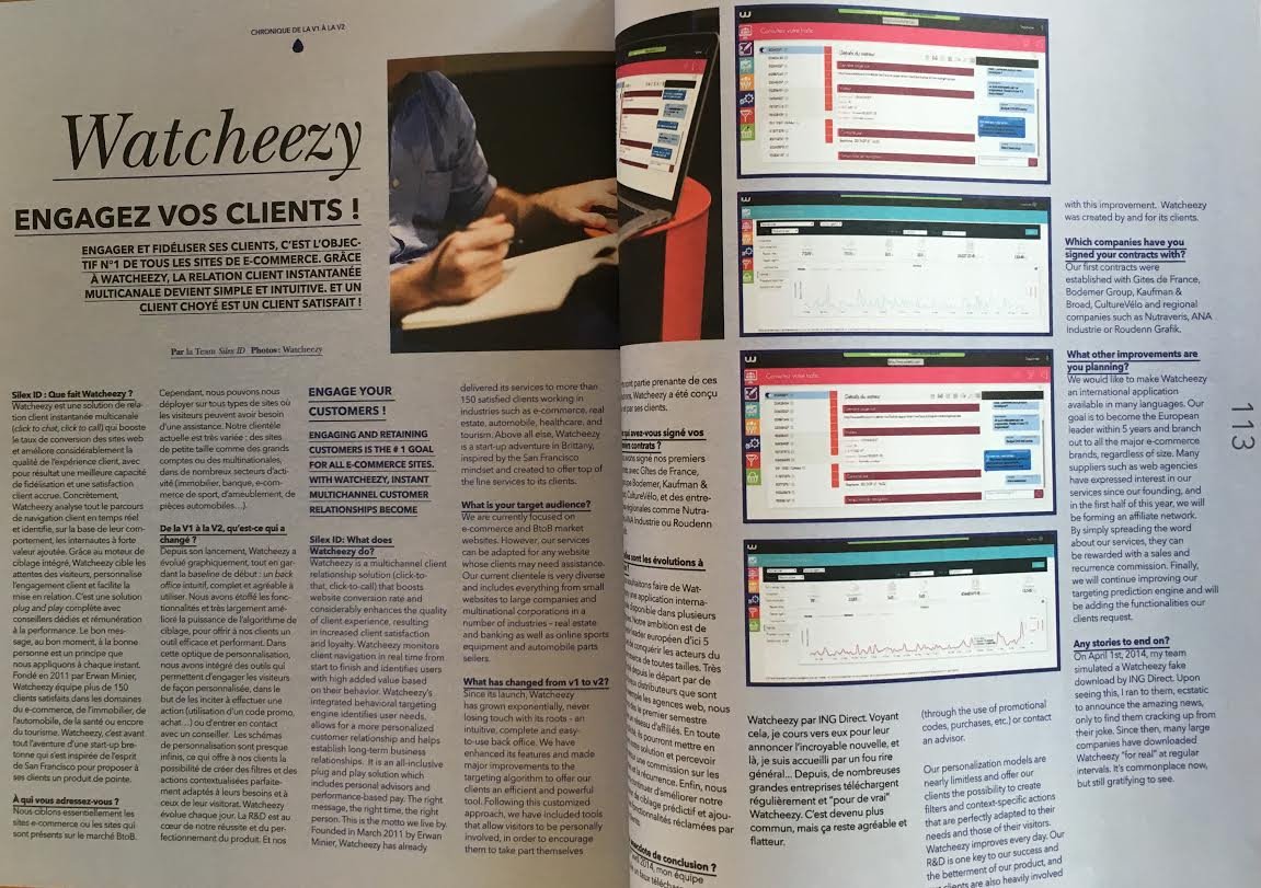 _Targetfirst's tweet image. Watcheezy à l&apos;honneur dans le @silexid N°6, le magazine dédié à l’innovation. 
#clicktochat #relationclient #silexid