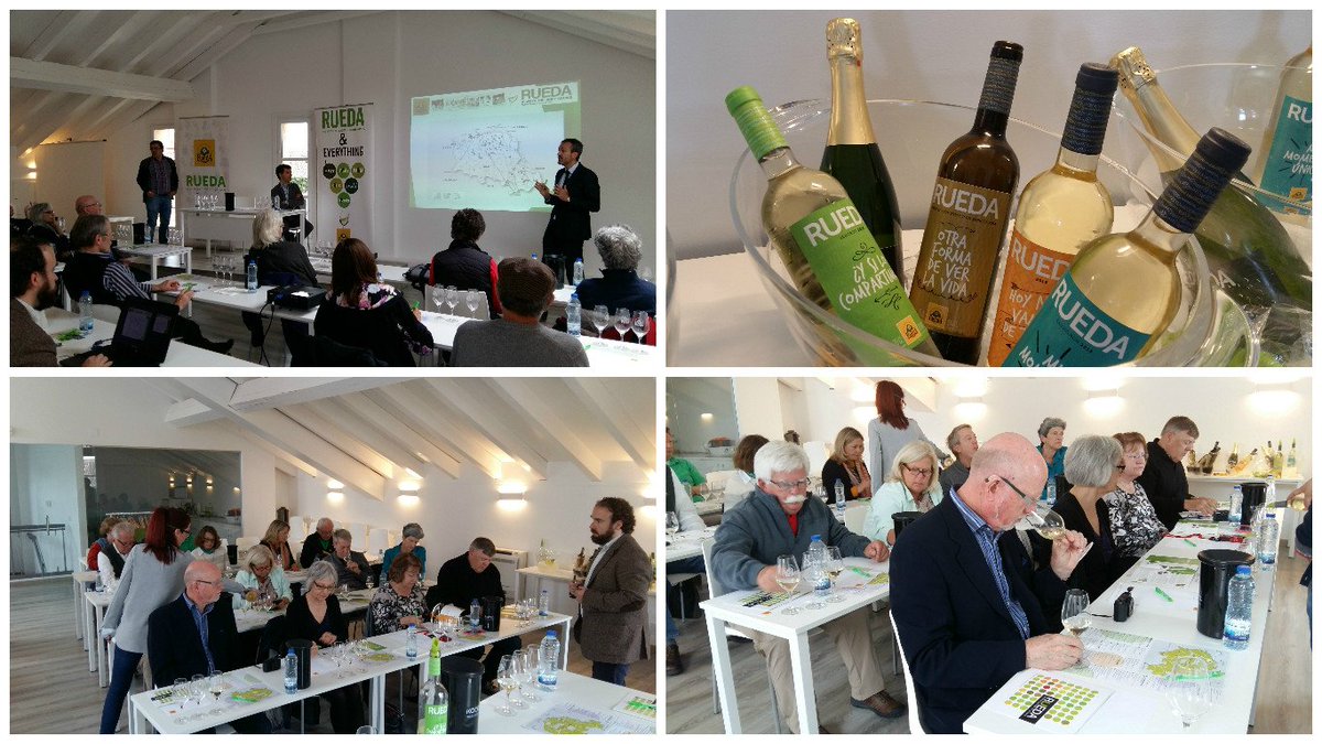 Enólogos y bodegueros americanos durante la cata de #vinos D.O.Rueda esta misma mañana