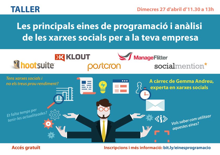 Les #xarxessocials poden ser grans aliades de la teva empresa. Vine i treu-ne profit: bit.ly/einesprogramac…