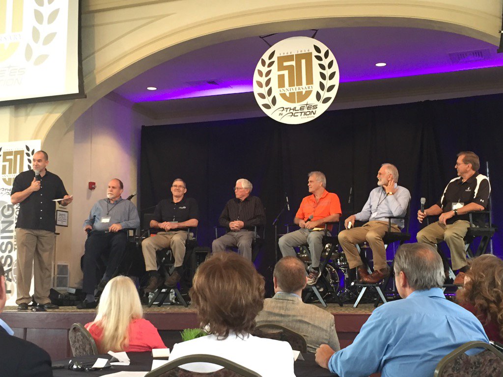 PointersAIA's tweet image. Hearing from the original @AIAusa @AIAWrestling team. Olympians. National Champs. Christ followers. #Springboard2016