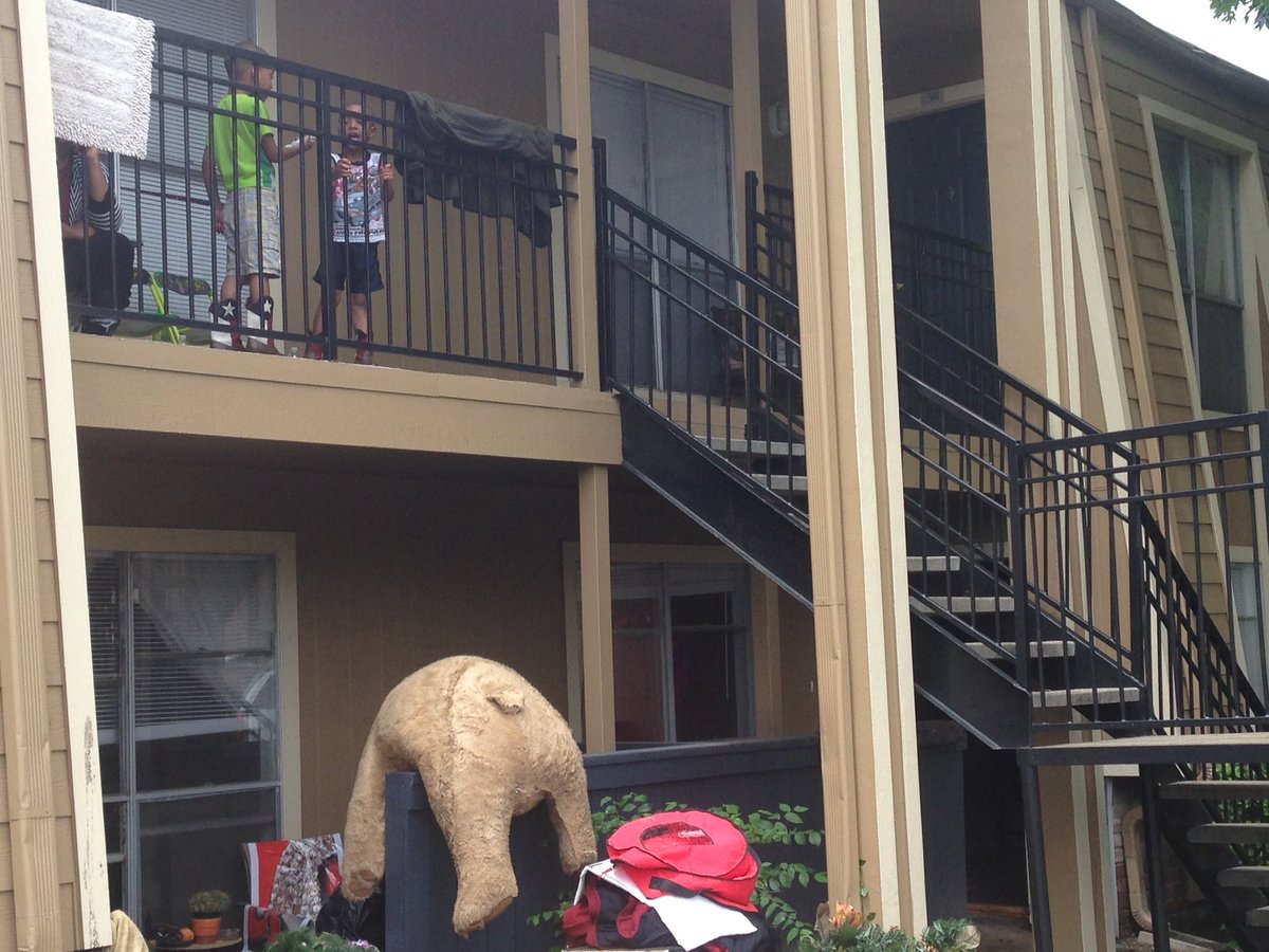 Aftermath of flood at Greenspoint apartments. #houstonflood #KHOUweather
