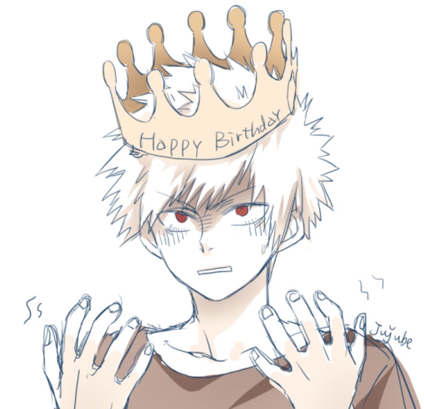 枣核儿di Twitter 爆豪勝己生誕祭16 涂鸦 不知道自己画了什么系列 手残又渣小胜生日快乐 生日王冠不可以摘下来哦 かっちゃん誕生日おめでとう