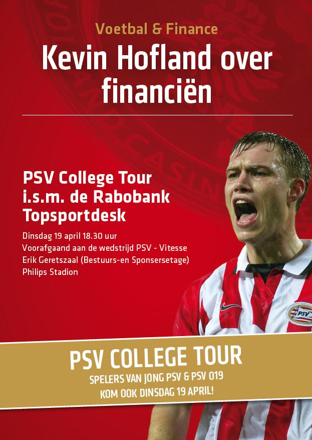 Voorafgaand aan #PSVVIT zal <a href="/Hugoline_vHoorn/">Hugoline van Hoorn</a> met Kevin Hofland een collegetour financiën geven aan Jong PSV &amp; PSVO19