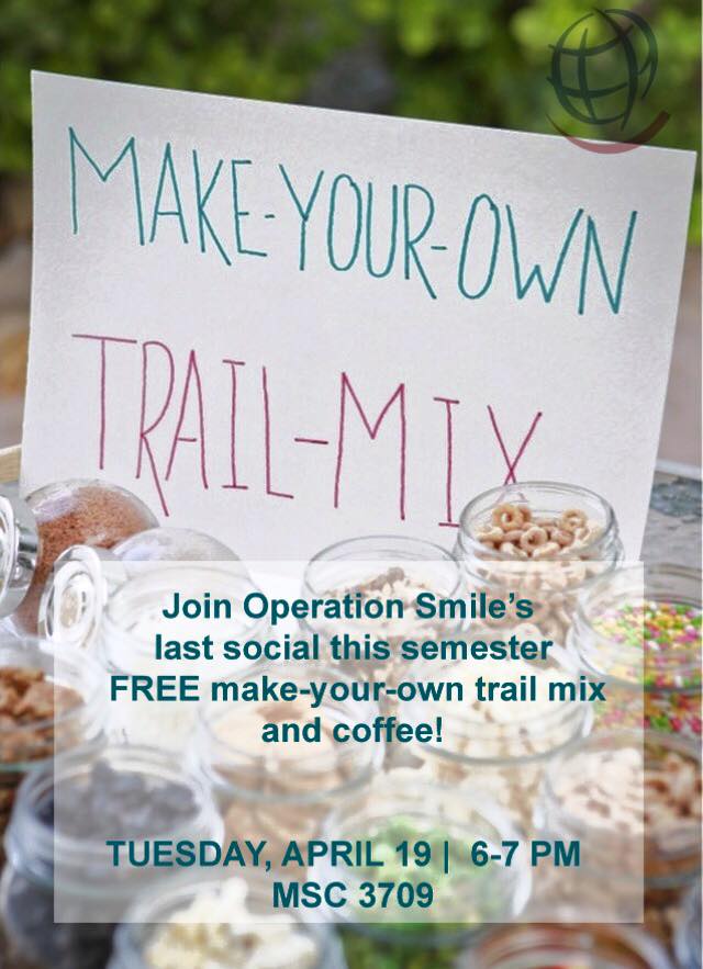 OSatUSF's tweet image. Last social of the semester! Come out and make your own trail mix!!