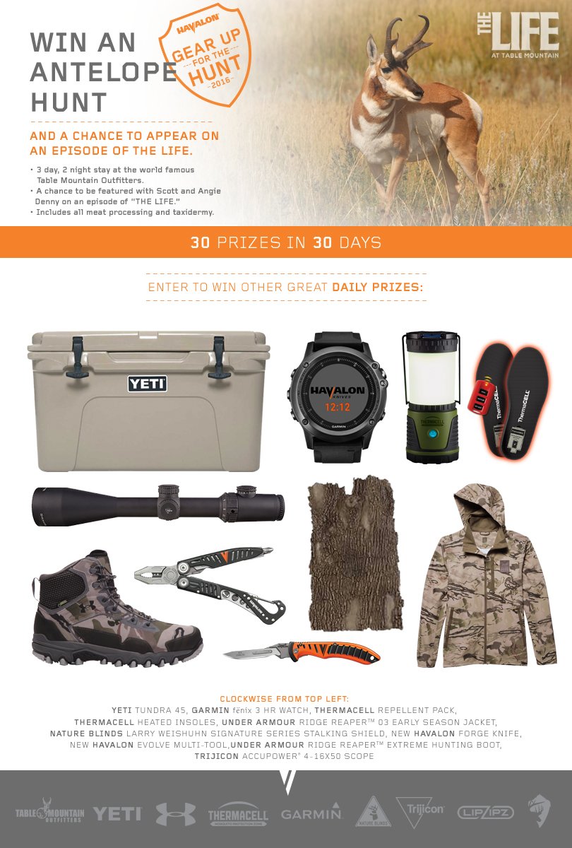 Gear Up For The Hunt Sweepstakes is on! 30 prizes in 30 days Sign up today.

havalon.com/gear-up-for-th…
