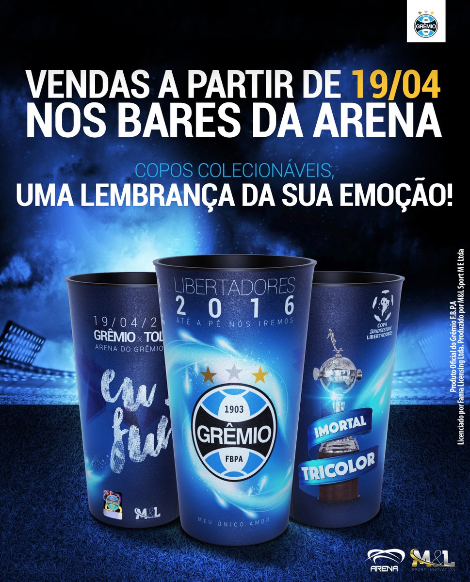 A partir de hoje, estão à venda nos bares da Arena os novos copos colecionáveis do Tricolor! Garanta o seu!