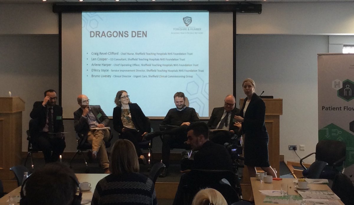 HealthInnovYH's tweet image. In a strictly come dancing style panel, our dragons will pledge their commitment to the groups #PFHackSheffield