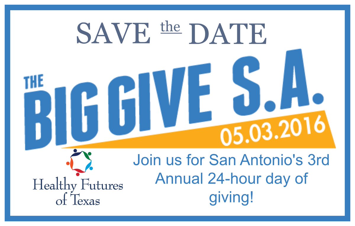 hftexas's tweet photo. Help your community with a donation for the @TheBigGiveSA on May 3rd #THEBIGIVESA https://t.co/QsXIFRl0rZ https://t.co/vHOw9oEsRn