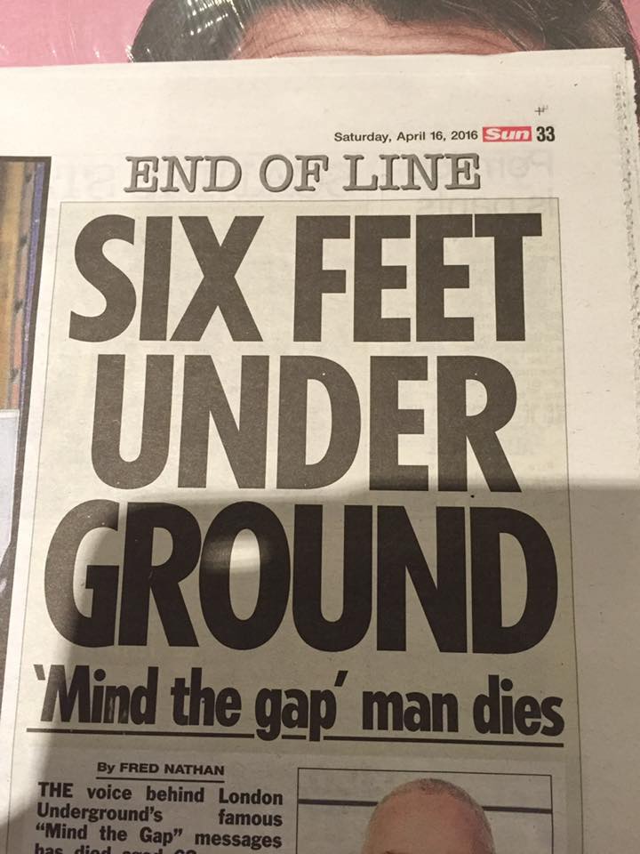 NancyWolfson's tweet photo. Shame @TheSun slung THIS at death of beloved #PhilSayer #voiceover legend-husband-dad @sayerhamilton #UrPunSucks https://t.co/TehShYwkkt