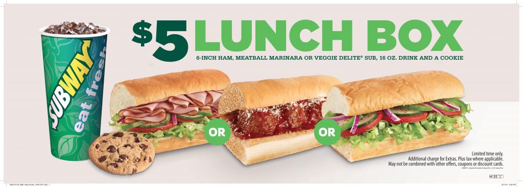 Subway $5 lunch Subway $5 lunch