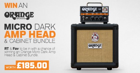 gear4music's tweet photo. Fav &amp; RT for a chance to #WIN an @OrangeAmps Micro Dark bundle! UK &amp; EU entries only. Closes 22.4.16. #Competition https://t.co/dcyKspa3y1