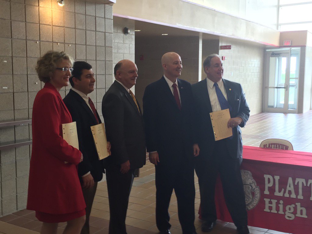Thanks to Governor Ricketts , Senator Sullivan and the Sarpy Senators for making LB 1067 a reality.